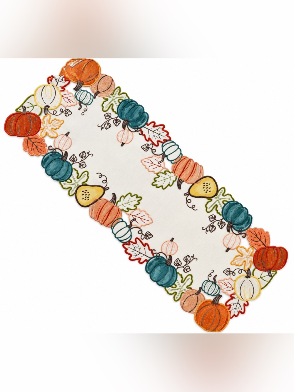 Celebrate Together Pumpkin Cutout Fall Table Runner 13x36 NWT